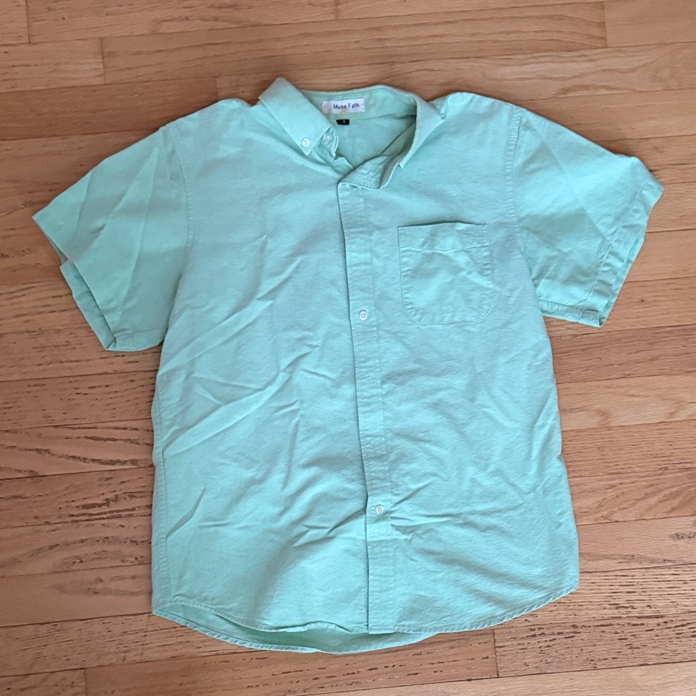 Men's Light Green Short Sleeve Shirt